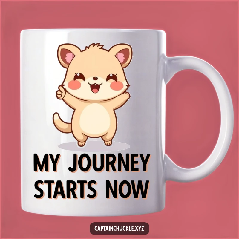 Funny Animal Explorer Mug: Cheerful Navigator Pointing Forward, Perfect Funny Gift Idea