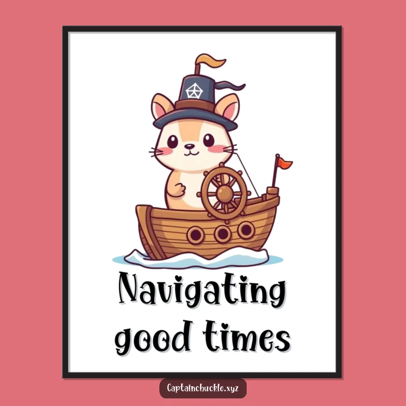 Funny Ship Captain Digital Art a Bold and Funny Gift
