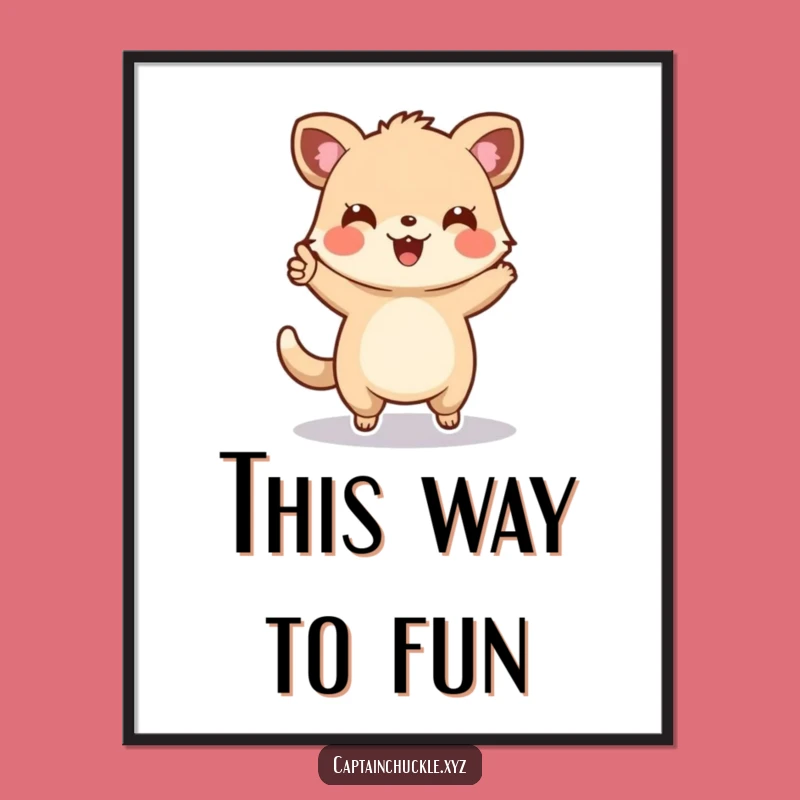 Funny Animal Explorer Poster: Cheerful Map Pointer, Inspiring Funny Wall Art Gift